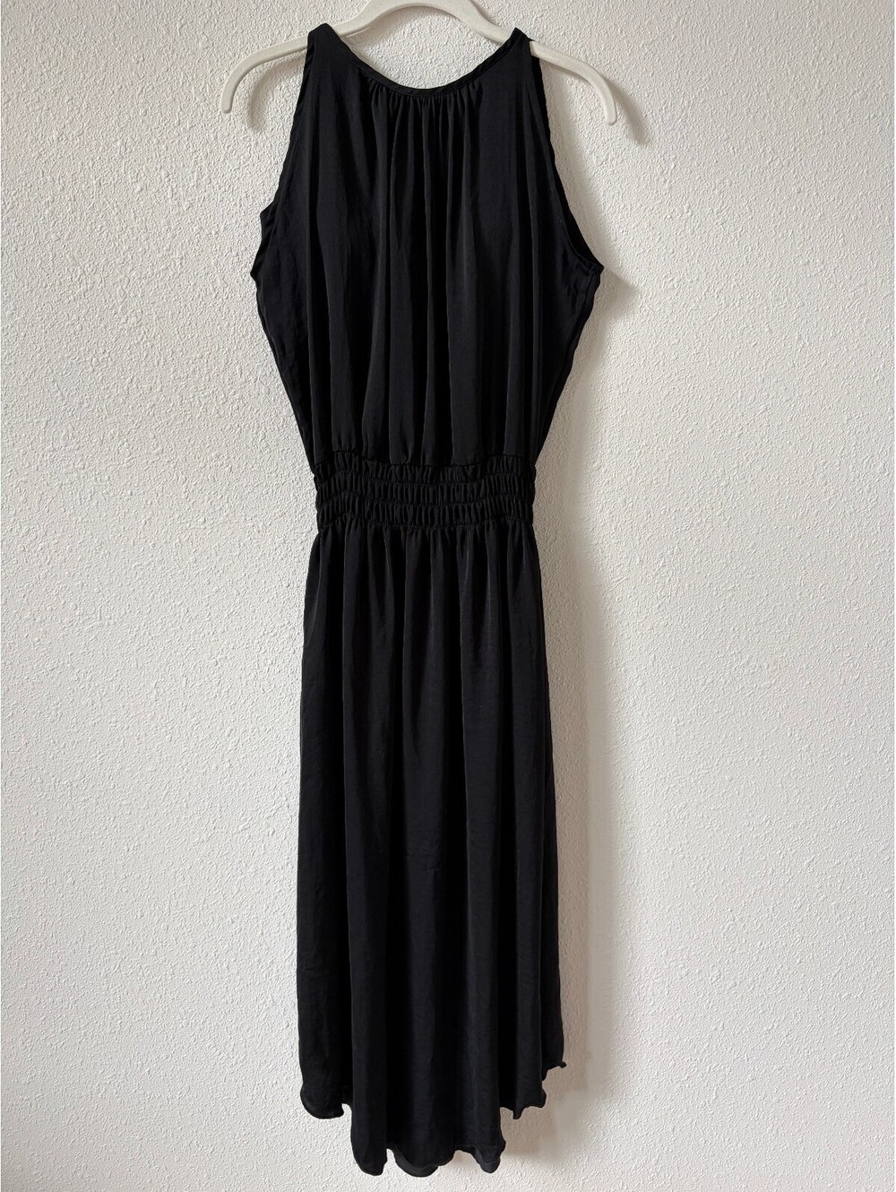 Shebird Emma Dress Black Satin Size 4 / Medium Neutral Party Comfy Midi Goth